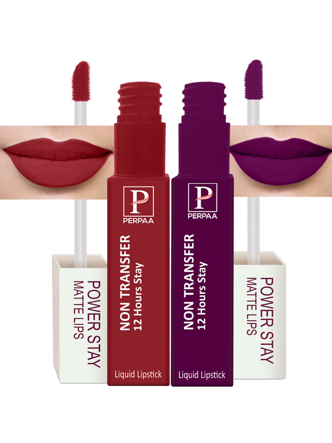 PERPAA Set of 2 Power Stay Non-Transfer Liquid Matte Lipstick 5ml - Shades 22 & 03