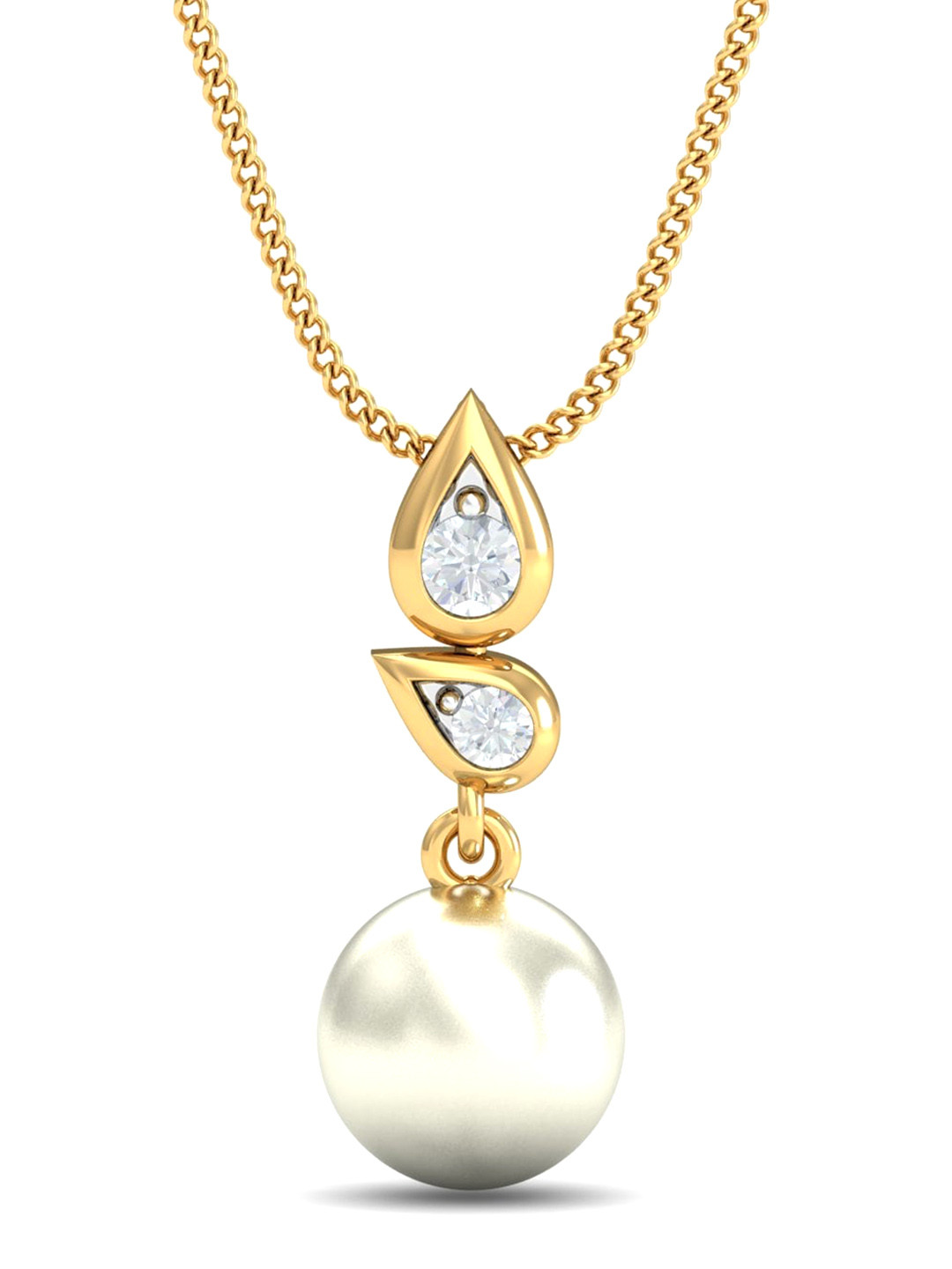 KUBERBOX 18K Gold Pendant Diamond- 0.59 gm