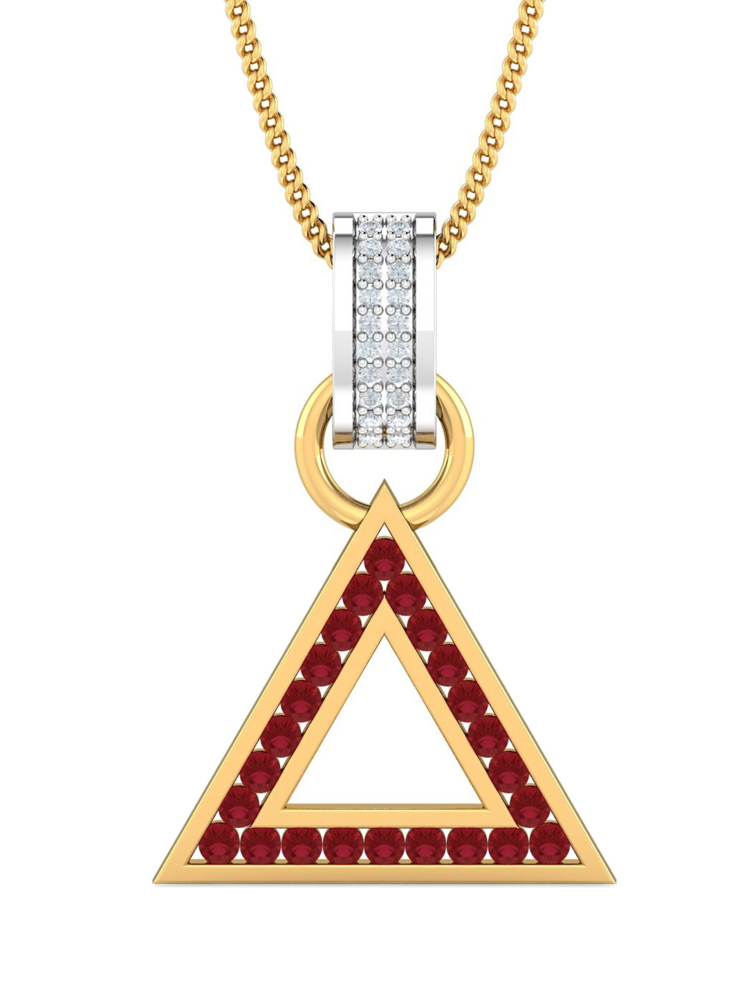 KUBERBOX 18KT Gold Alisa Ruby Diamond Pendant - 1.85 gm