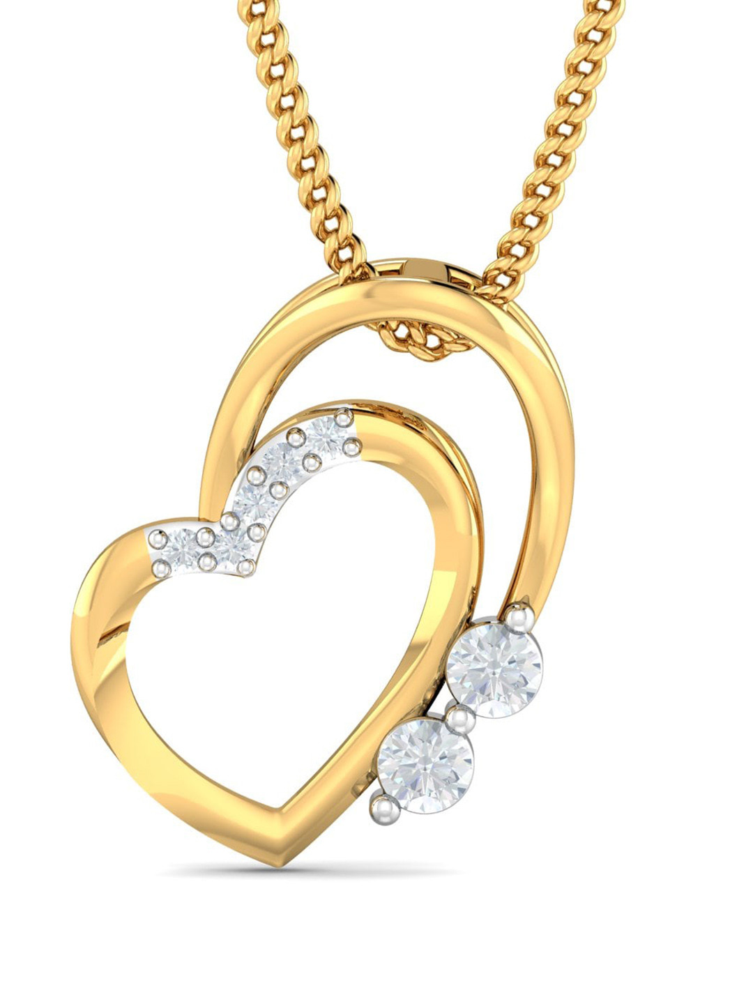 KUBERBOX Chagit 18 KT Gold Pendant Diamond-0.78 gm