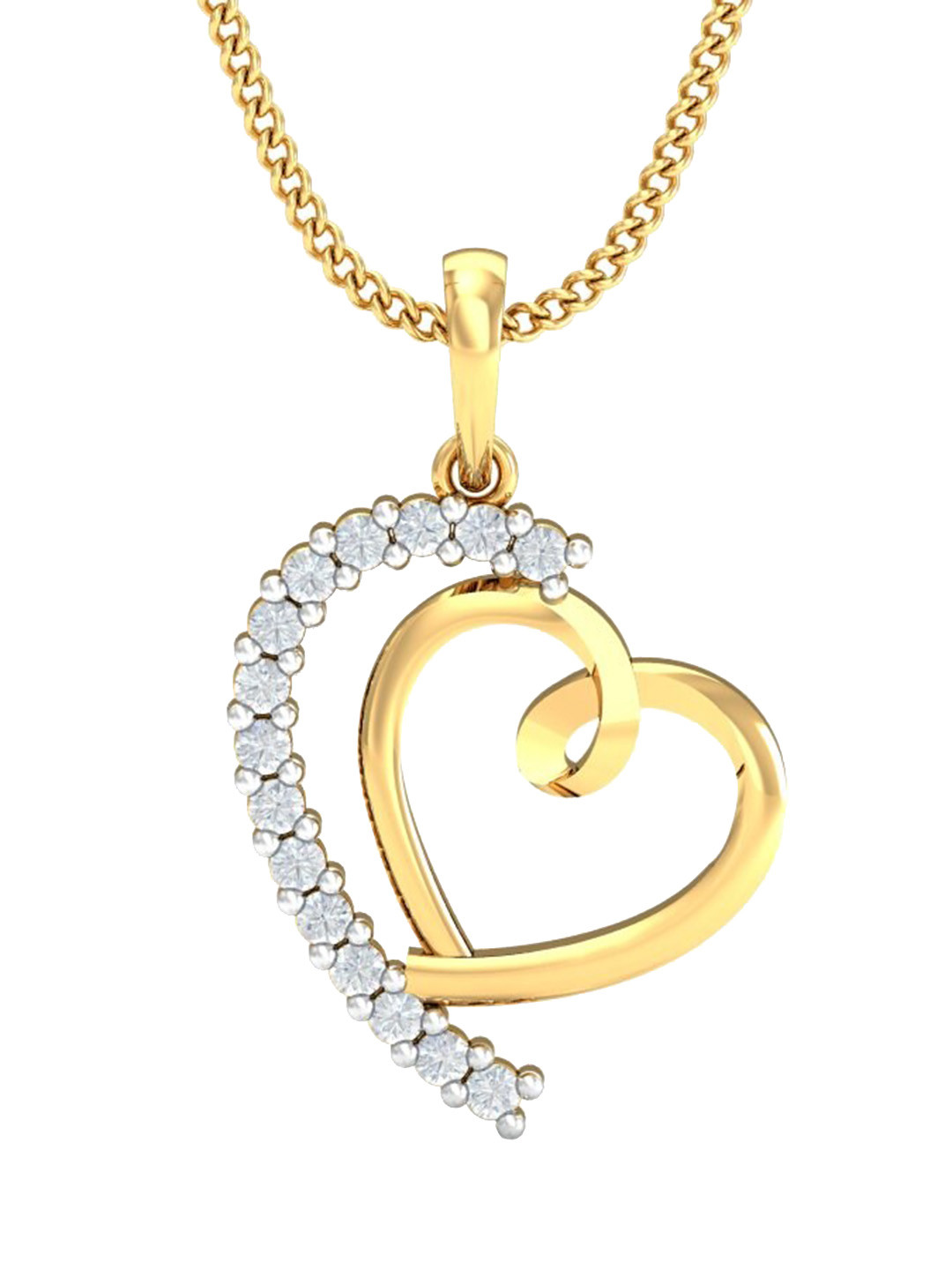 KUBERBOX 18KT Gold Diamond Pendant - 1.85 gm