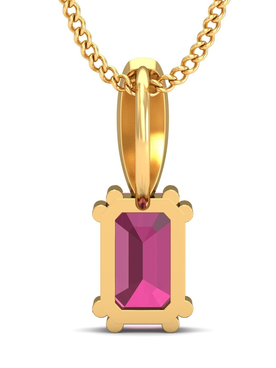 KUBERBOX 18KT Gold Diamond And Sapphire Studded Pendant - 0.76 g