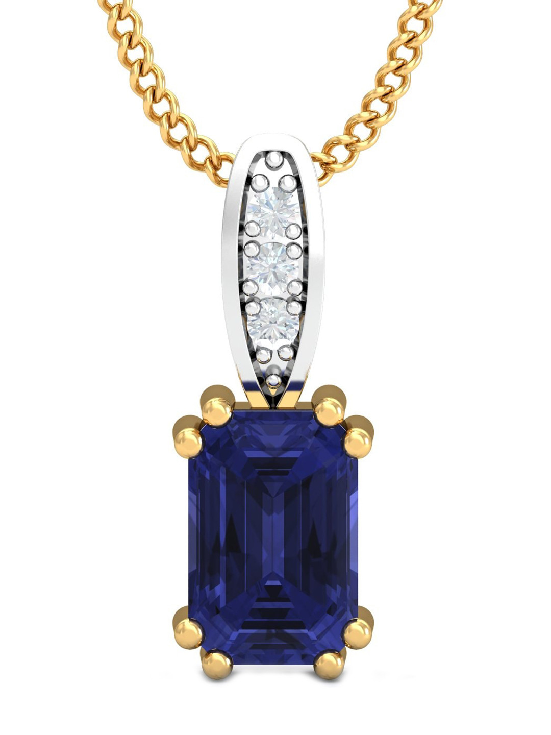 KUBERBOX 18KT Gold Meridian Tanzanite Diamond Pendant - 0.64 gm