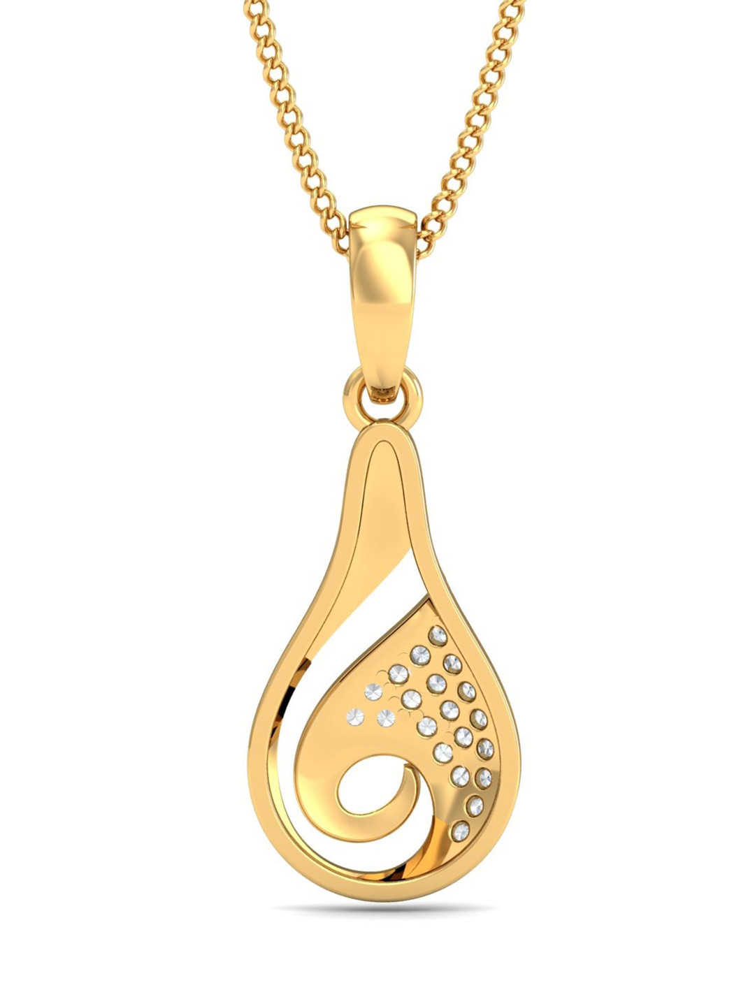 KUBERBOX Kelly 18KT Gold Diamond-Studded Pendant 0.88 gm
