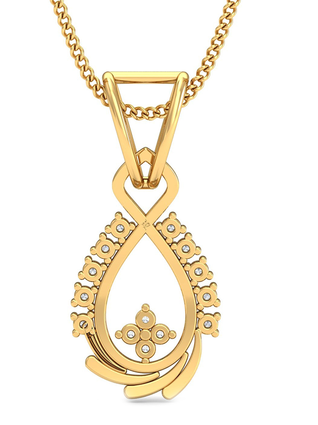 KUBERBOX Maya Contemporary 18Kt Gold Diamond-Studded Pendant- 0.77 gm