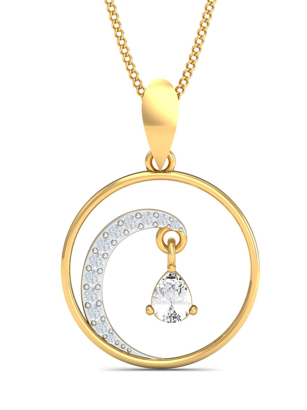 KUBERBOX Wanda Wave 18 KT Gold Wanda Wave Pendant Diamond -1.16 g