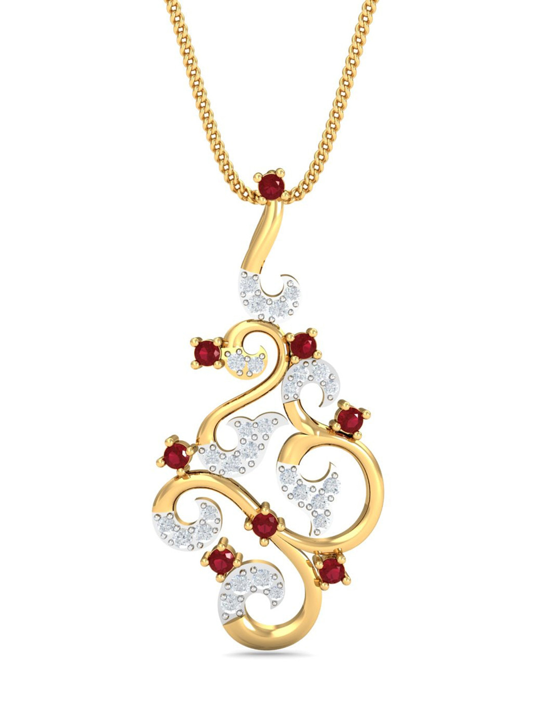 KUBERBOX 18KT Gold Diamond-Studded Barnabas Pendant - 1.63gm
