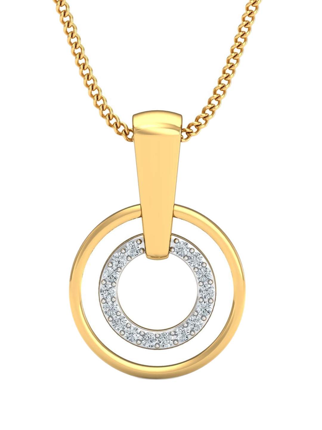 KUBERBOX 18KT Gold Diamonds-Studded Pendant -1.13 gm
