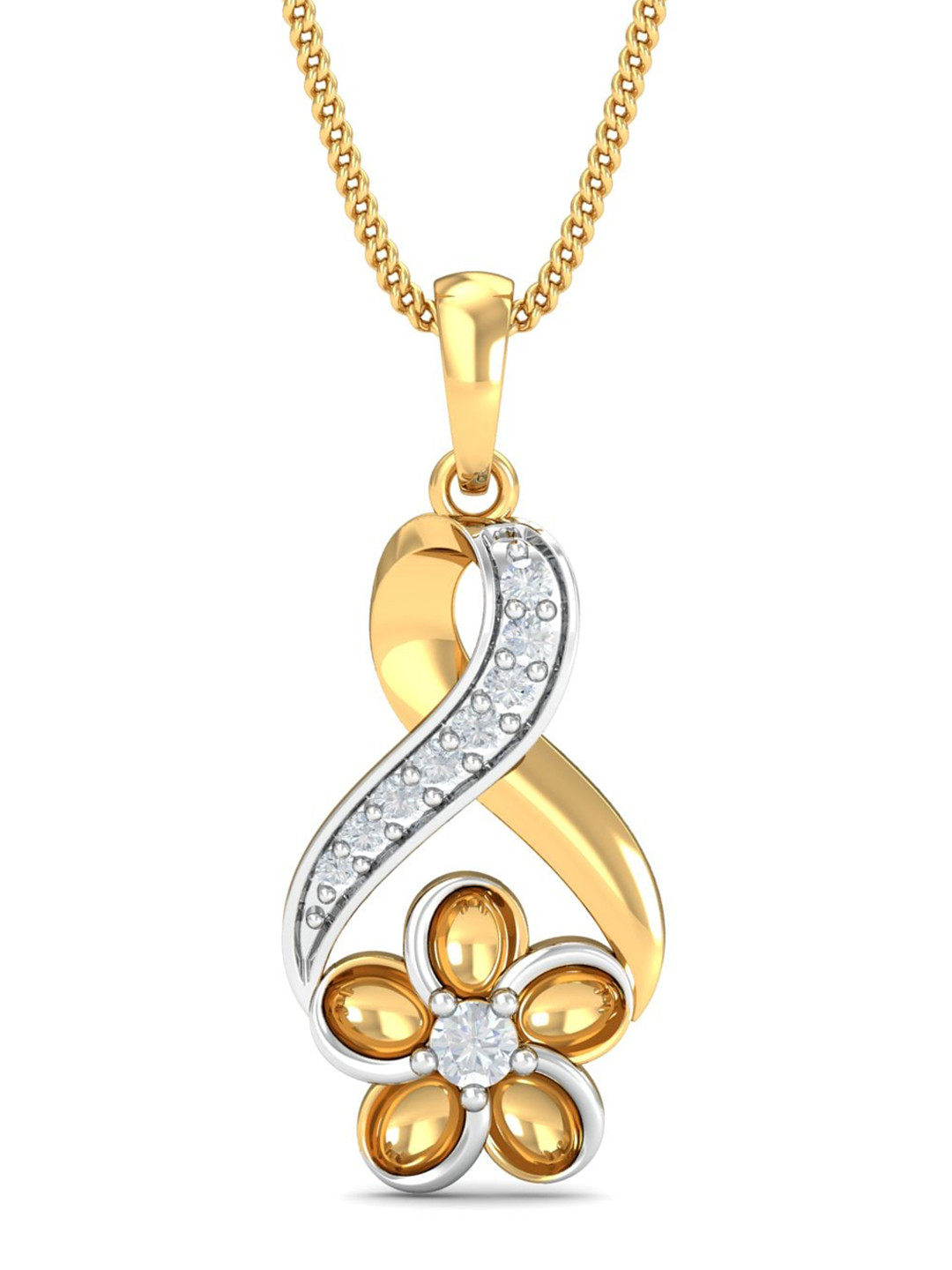 KUBERBOX Diara 18KT Gold Diamond Diamond-Studded Pendant-1.67gm