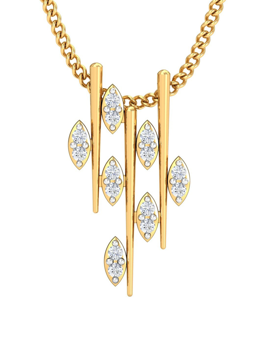 KUBERBOX Akhila 18KT Gold Diamond-Studded Pendant - 1.05 gm