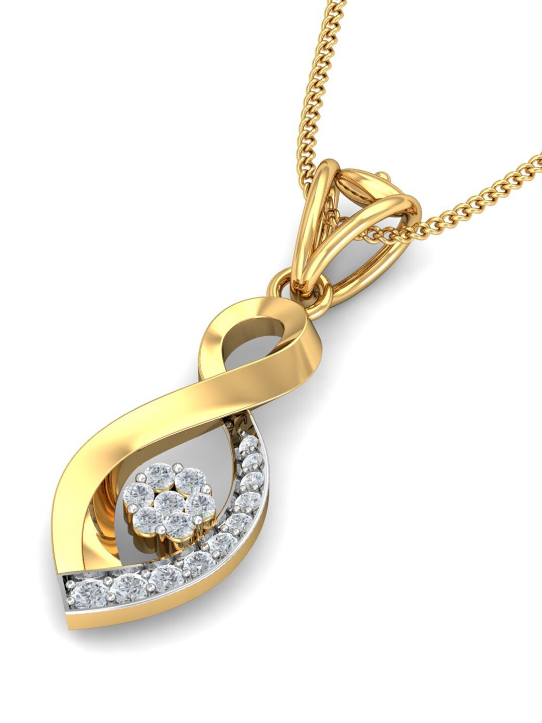 KUBERBOX Akachi 18KT Gold Diamond-Studded Akachi Pendant - 1.46gm
