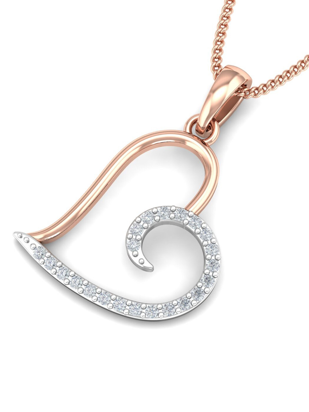 KUBERBOX Angela Heart 18KT Angela Heart Pendant Diamond 0.85 gm