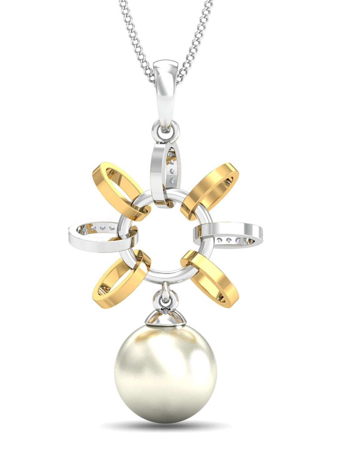 KUBERBOX 18KT Gold Diamond Studded Pendant - 1.53 g