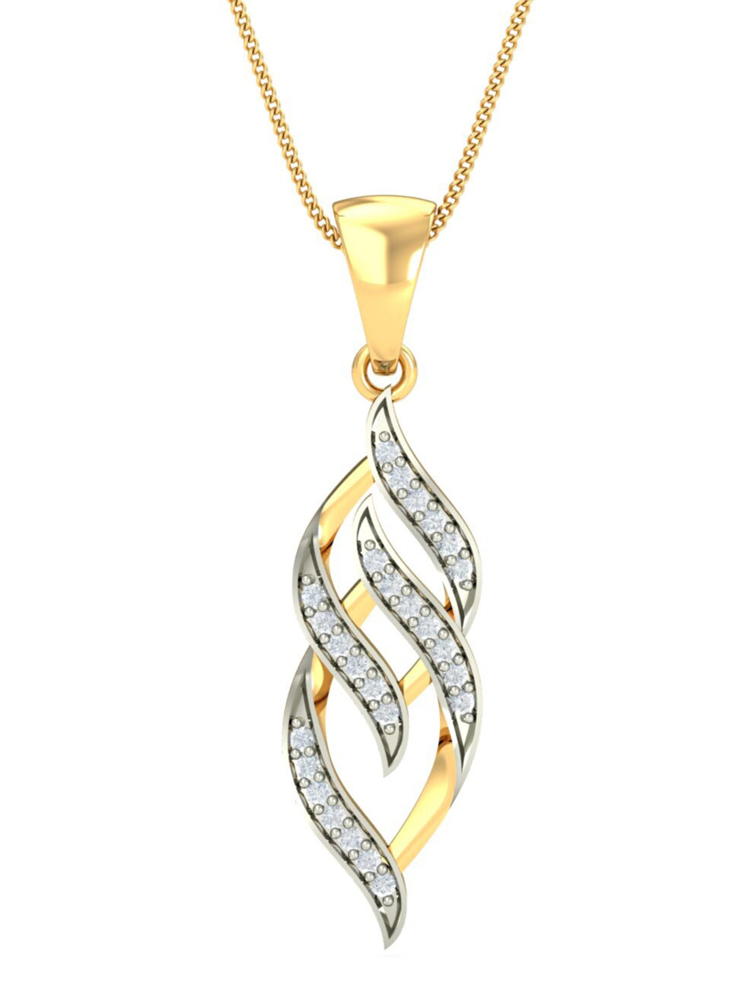 KUBERBOX 18KT Gold Diamond Studded Pendant - 0.94 g