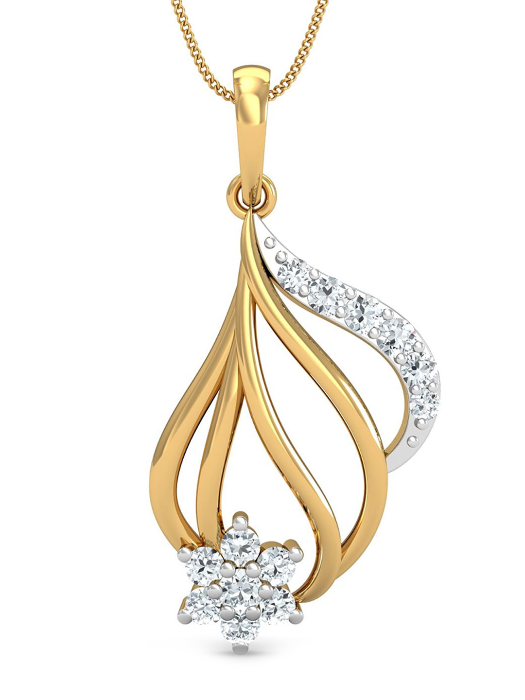 KUBERBOX 18KT Gold Pagparisin Diamond-Studded Pendant -1.84gm