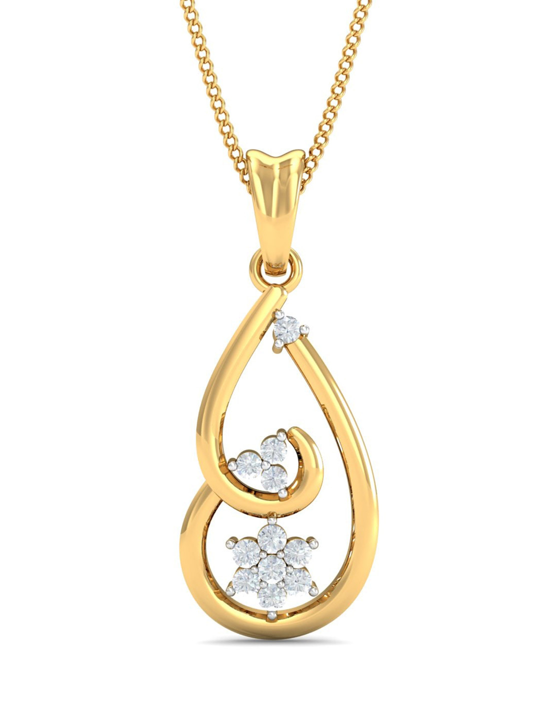 KUBERBOX Adebowale 18KT Gold Diamond-Studded Pendant -2.19gm