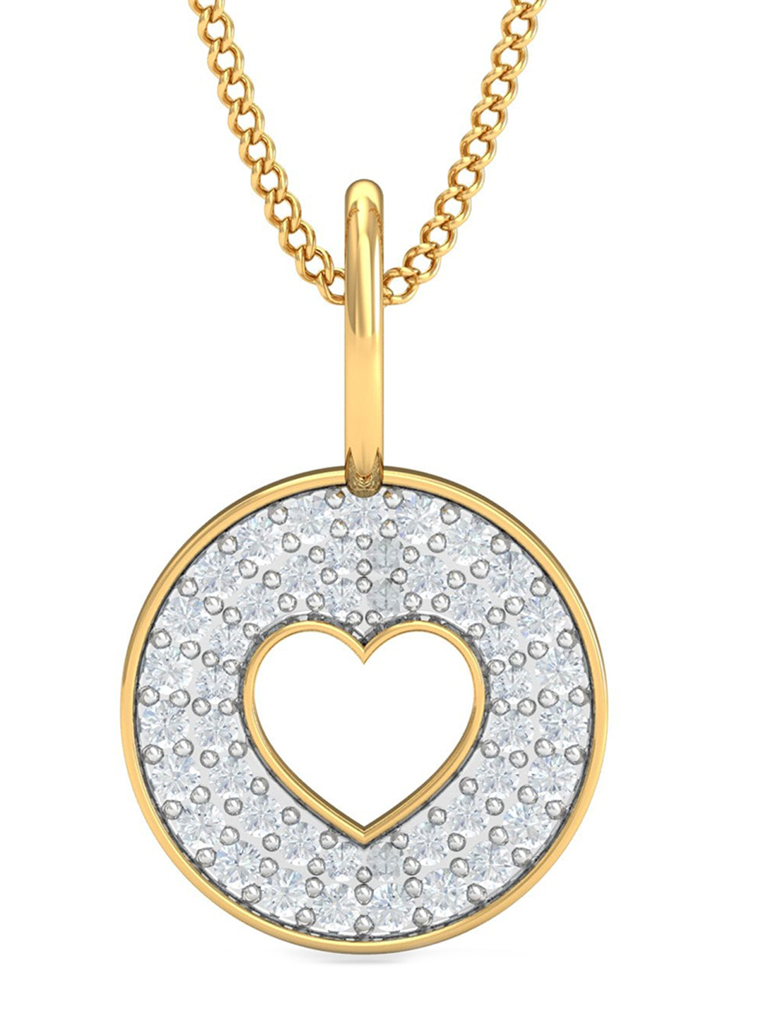 KUBERBOX 18KT Gold Diamond Neeva Love Pendant - 0.81gm