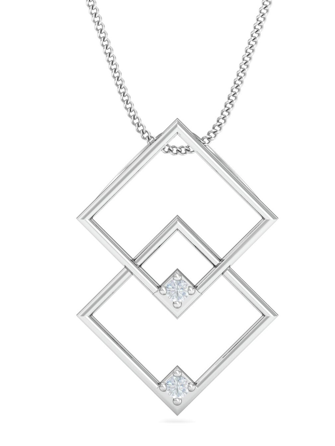 KUBERBOX 18KT White Gold Diamond Pendant - 1.26 gm