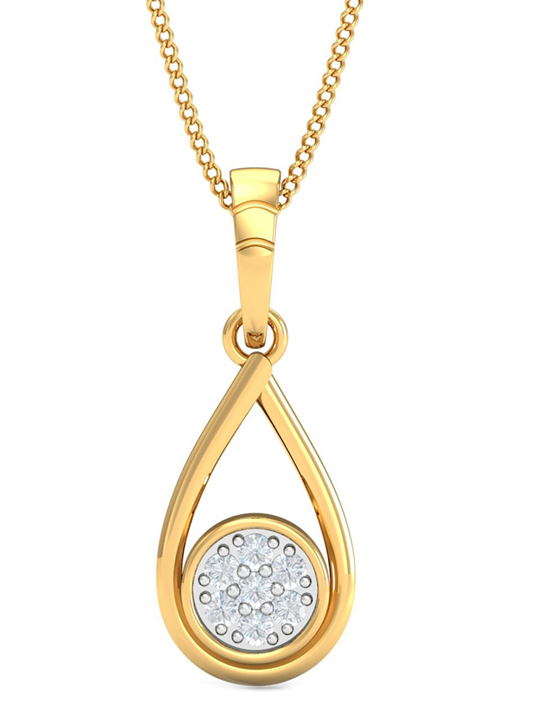 KUBERBOX Desta 18KT Gold Diamond-Studded Pendant- 1.08 gm