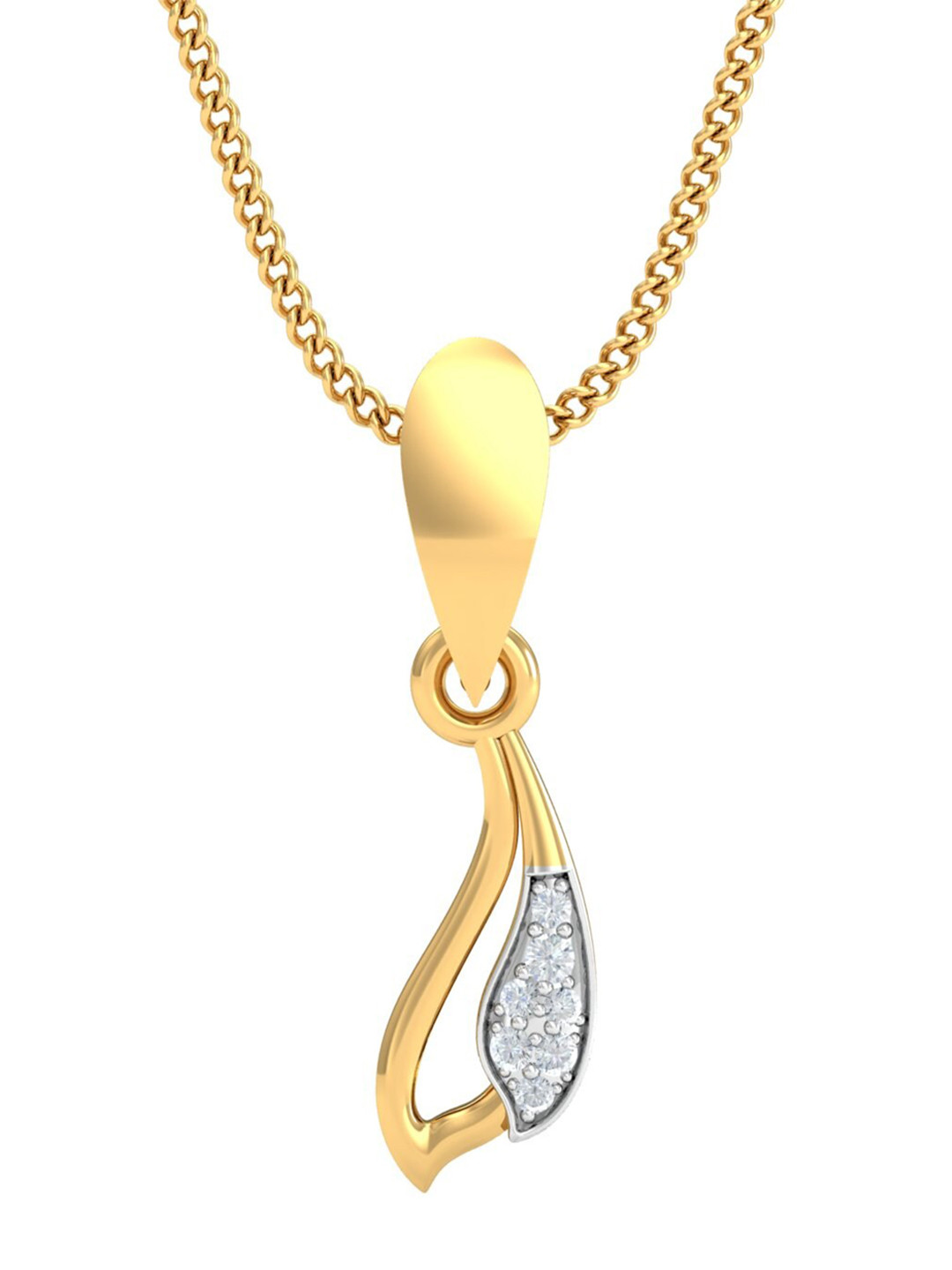 KUBERBOX  Supreme Elegance 18KT Gold Diamond-Studded Pendant- 0.45 gm