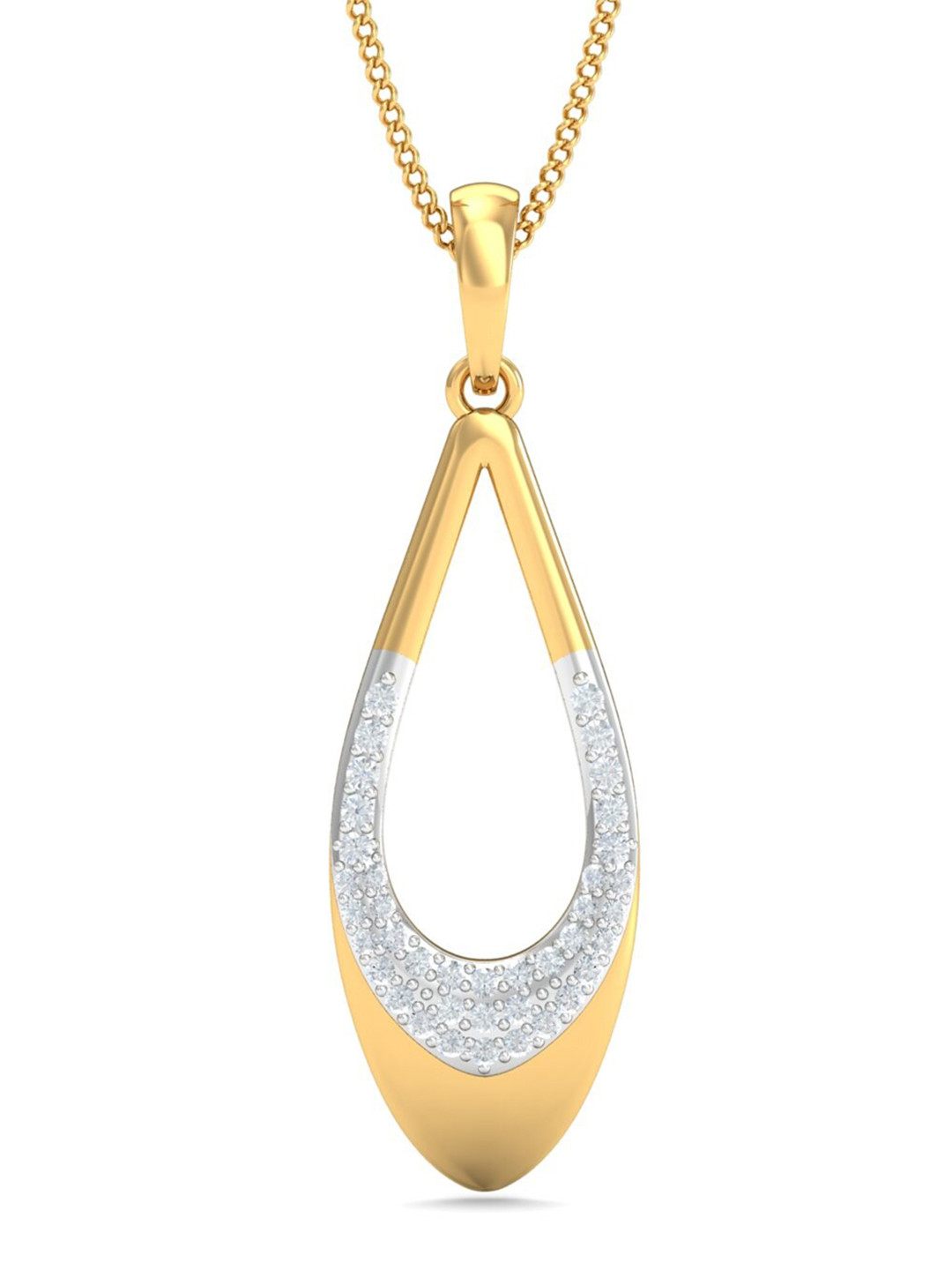 KUBERBOX 18KT Gold Diamond Fasun Charming Pendant- 1.53gm