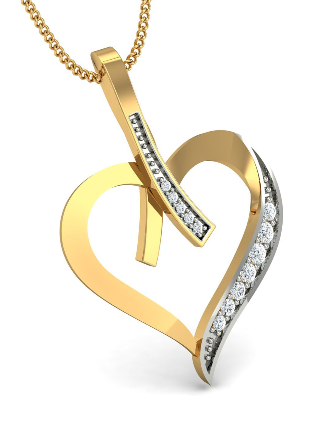 KUBERBOX Love Bouquet 18KT Gold Diamond-Studded Pendant -1.53g