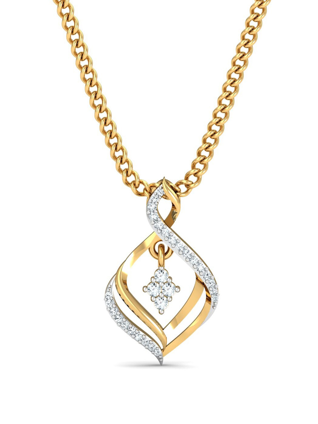 KUBERBOX Classic 18KT Gold Diamond-Studded Pendant 1 gm