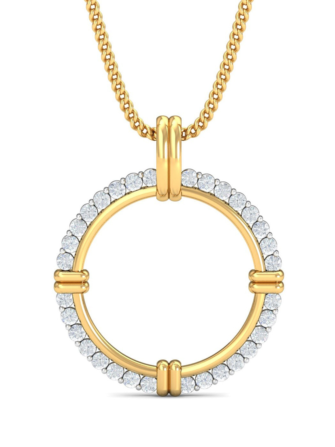 KUBERBOX Elisha 18KT Gold Diamond-Studded Pendant - 1.01 gm