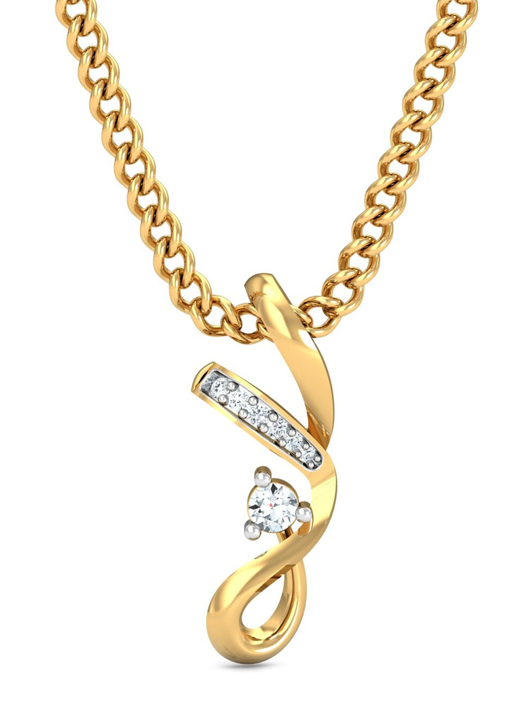 KUBERBOX Quotidian 18KT Gold Diamond-Studded Pendant-0.64 gm