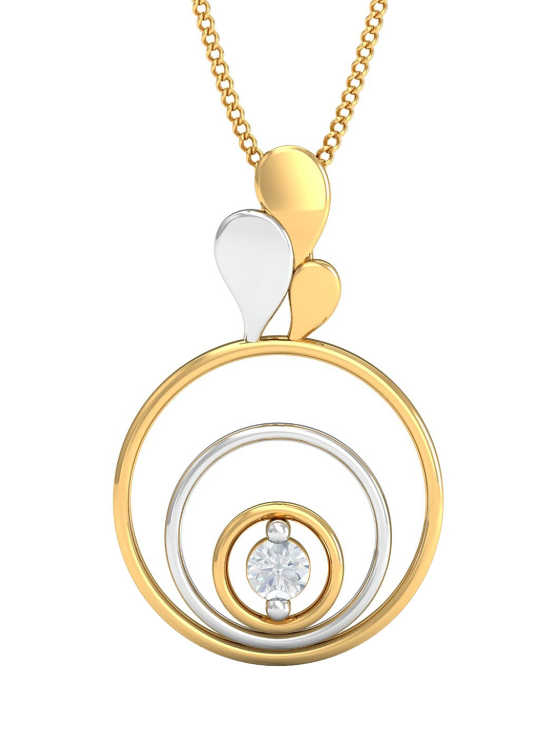 KUBERBOX 18KT Gold Diamond Pendant -1.31 gm
