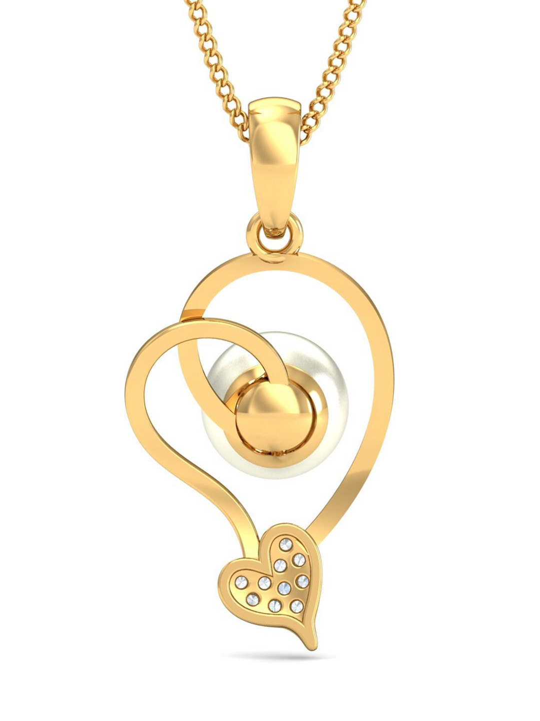KUBERBOX Everyday Comfort 18KT Gold Diamond Pendant - 0.9 g