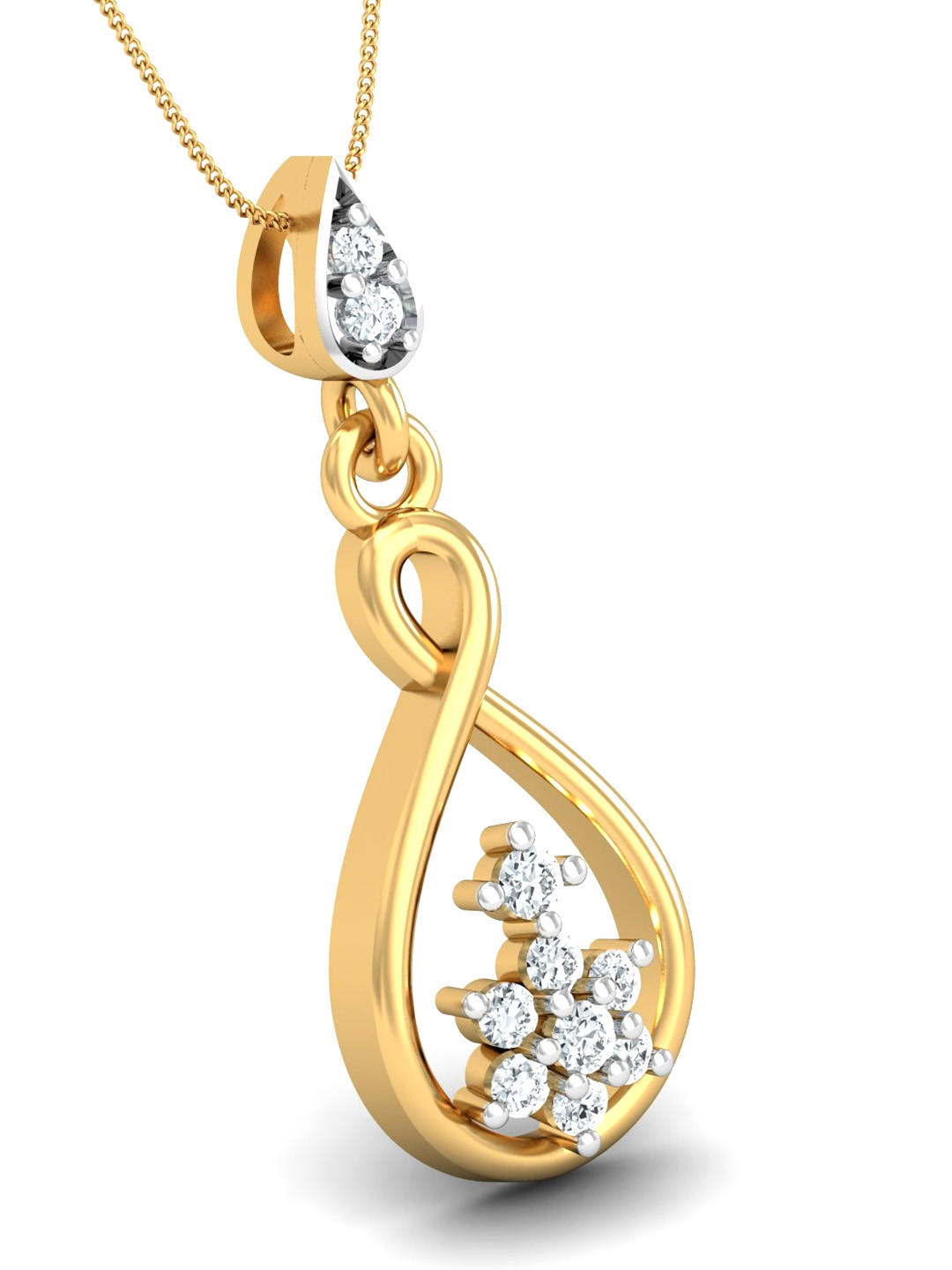 KUBERBOX Hotshot 18KT Gold Diamond Pendant - 1.52g
