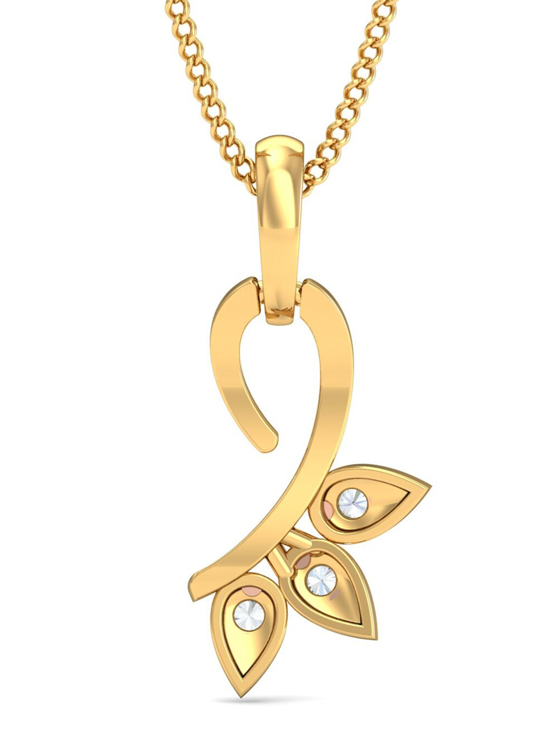 KUBERBOX Candie Dainty 18KT Gold Diamond-Studded Pendant - 0.57gm