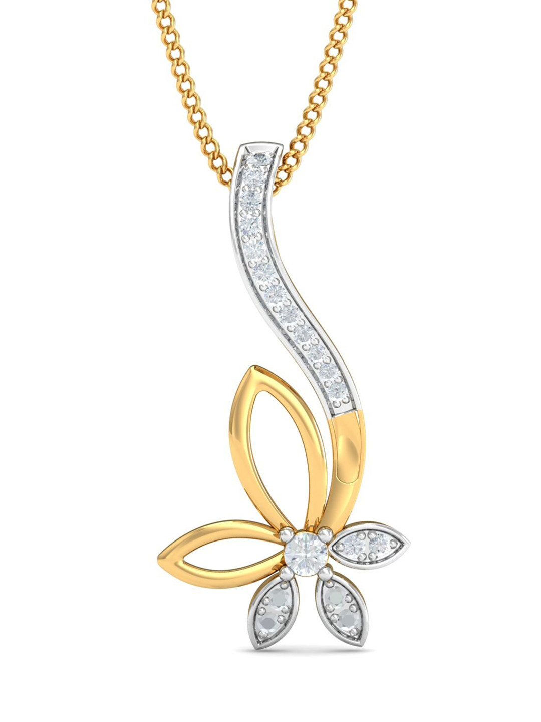 KUBERBOX Darcia Floretto 18KT Gold Diamond-Studded Pendant 0.88 gm