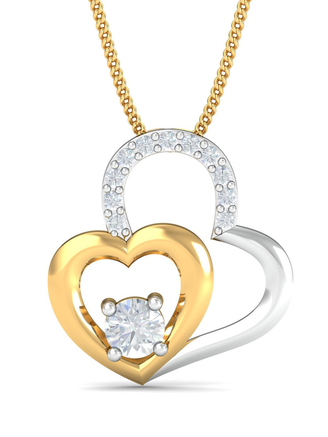 KUBERBOX Naomi Heart 18KT Gold Diamond-Studded Pendant 1.74 gm