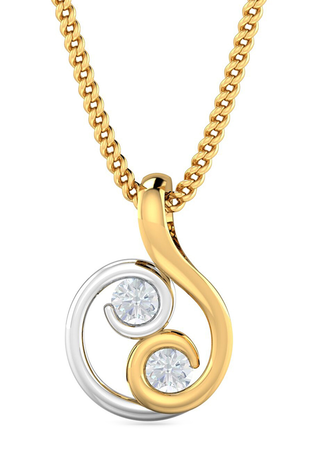 KUBERBOX Ozgur 18KT Gold Diamond-Studded Pendant 0.37 gm