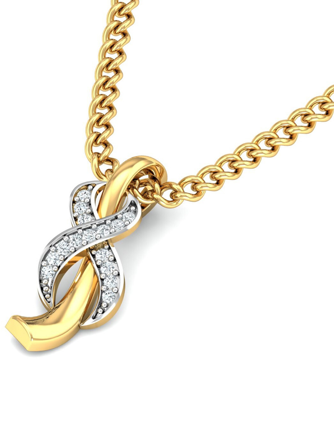 KUBERBOX Aksaj Infintiy 18KT Gold Diamond-Studded Pendant - 0.52 gm