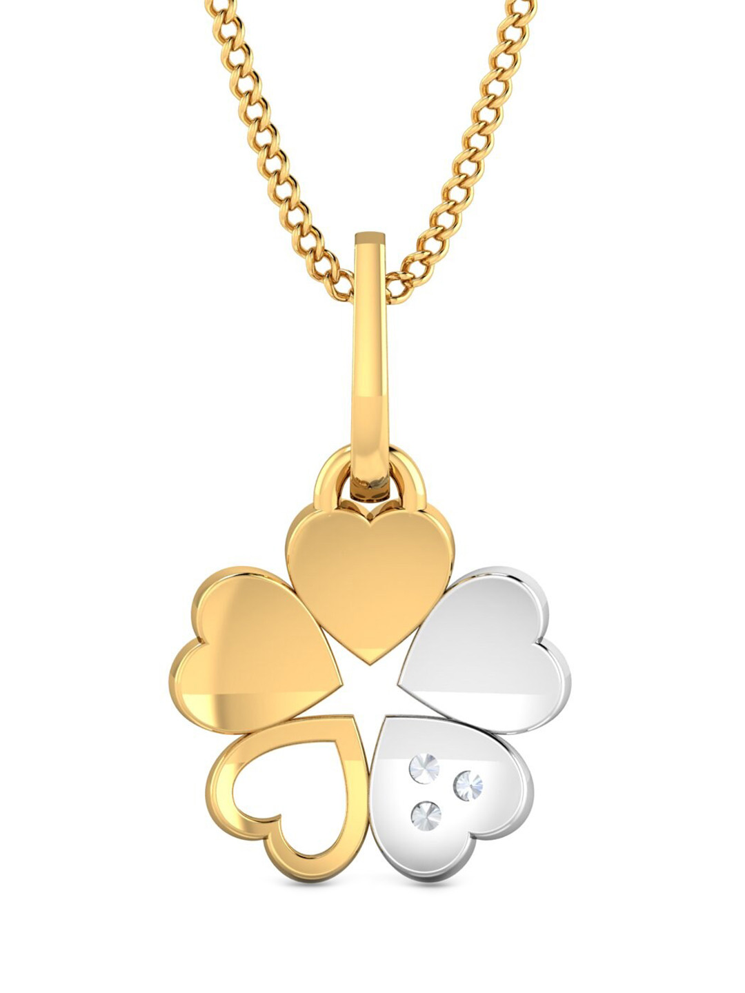 KUBERBOX Gusto 18KT Gold Diamond Pendant- 0.7gm