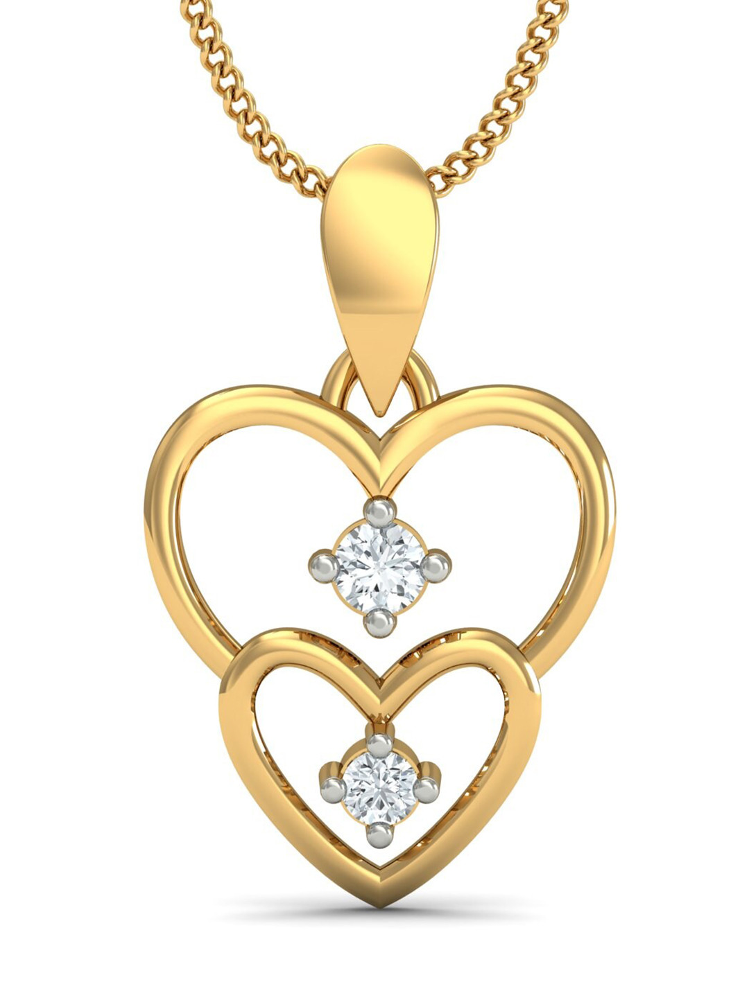 KUBERBOX First Love 18KT Gold Diamond Studded Pendant 0.77 g