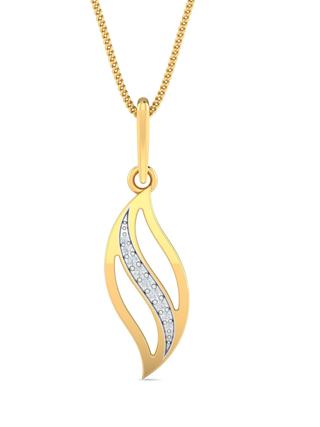 KUBERBOX Flavia 18KT Gold Diamond-Studded Pendant 1.53 gm