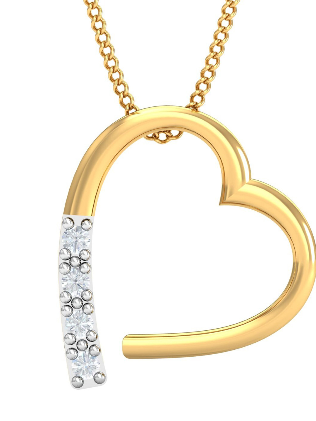 KUBERBOX Forget-Me-Not 18KT Gold Diamond-Studded Pendant 1.33 gm