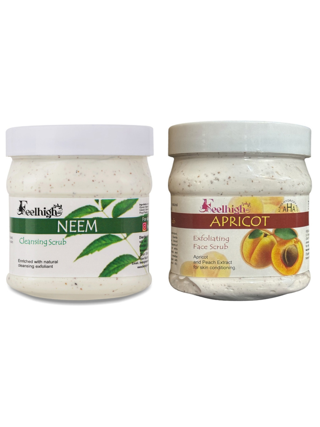 Set Of 2 Neem Scrub & Apricot Scrub For Face & Body 500 ml Each