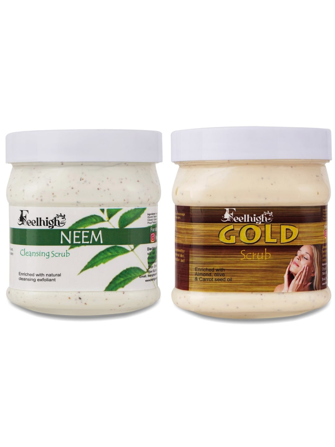 Set Of 2 Neem Scrub & Gold Scrub For Face & Body 500 ml Each