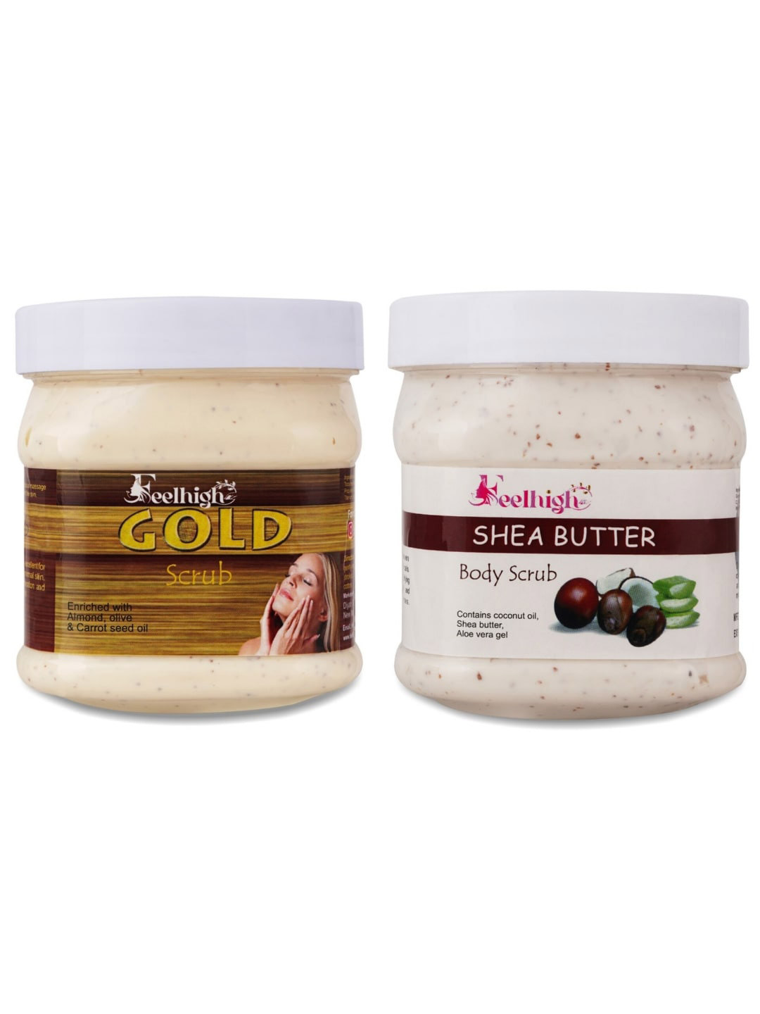 FEELHIGH Gold Face Scrub & Shea Butter Body Scrub - 1000 ml
