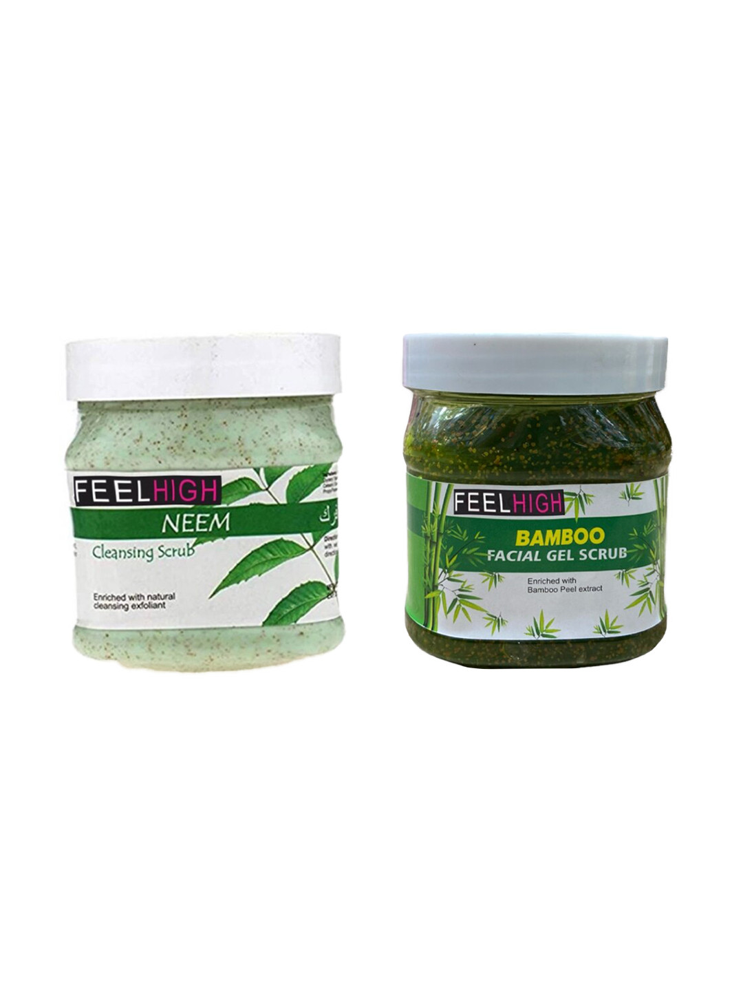 FEELHIGH Set of Neem & Bamboo Face Scrub - 500 ml Each