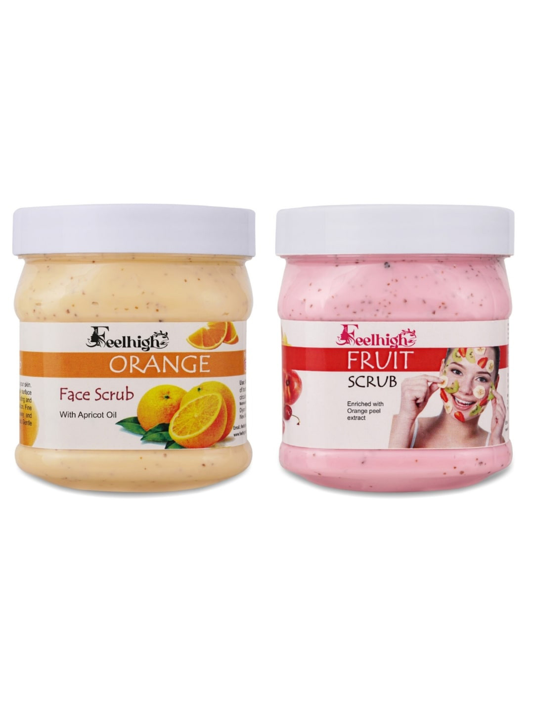 FEELHIGH Set of Orange & Fruit Face Scrub - 500 ml Each