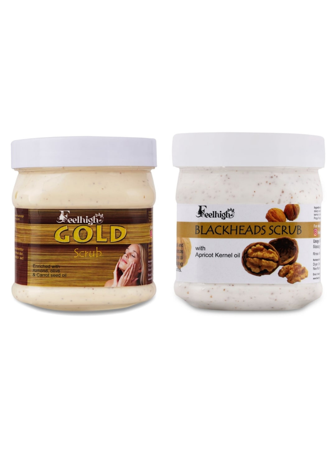 FEELHIGH Set of Gold & Blackhead Face Scrub - 500 ml Each