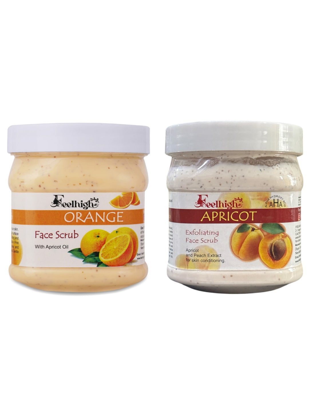 FEELHIGH Set of Orange & Apricot Face Scrub - 500 ml Each
