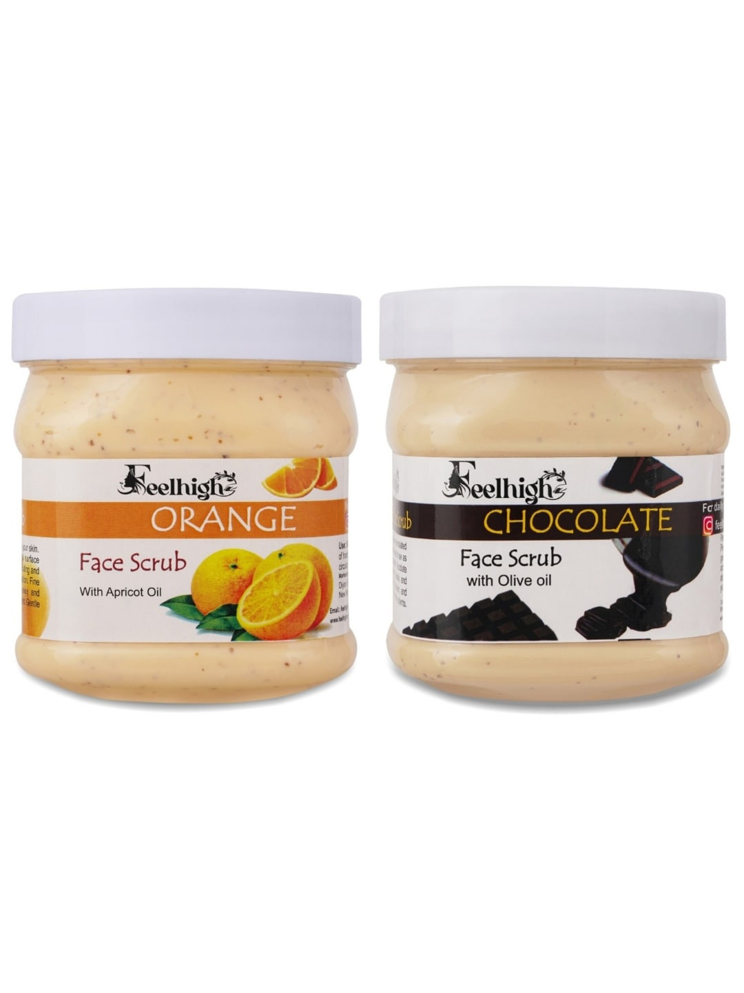 FEELHIGH Set of Orange & Chocolate Face Scrub - 500 ml Each