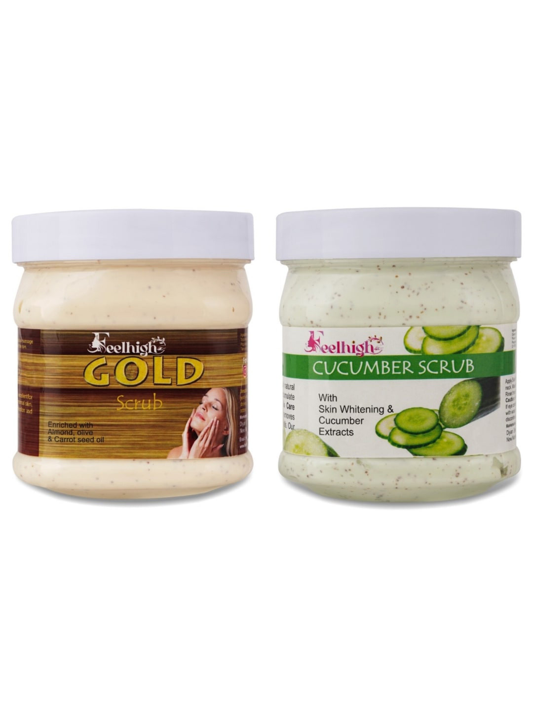 FEELHIGH Set of Gold & Cucumber Face Scrub - 500 ml Each